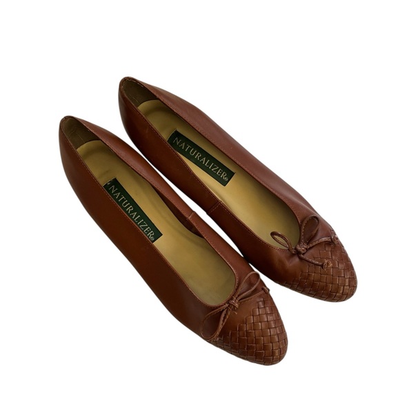 Naturalizer Shoes - Vtg Naturalizer Shoes Woven Brown Leather Slight Heel Size 8 N